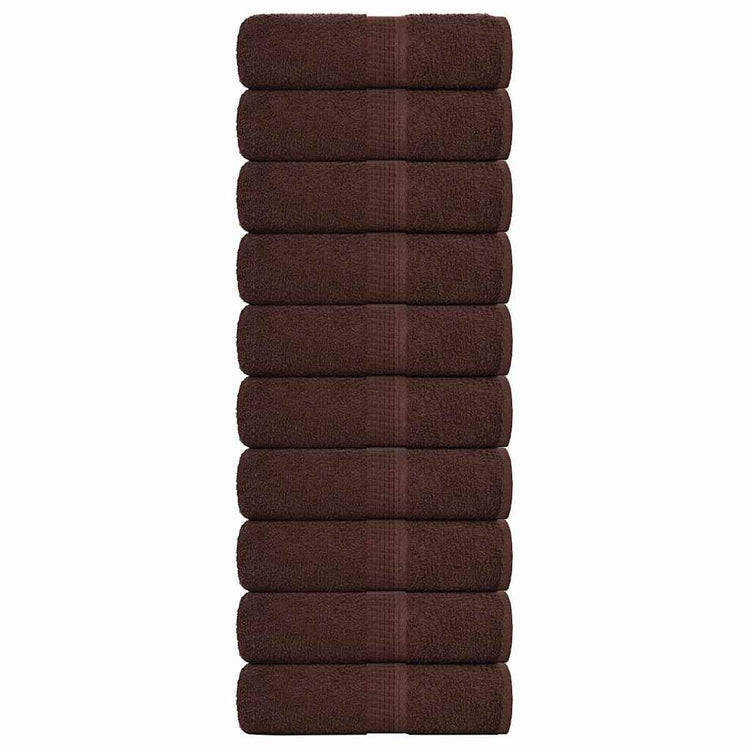 Vidaxl washandjes frogn 10 st 30x30 cm 360 g m² bruin