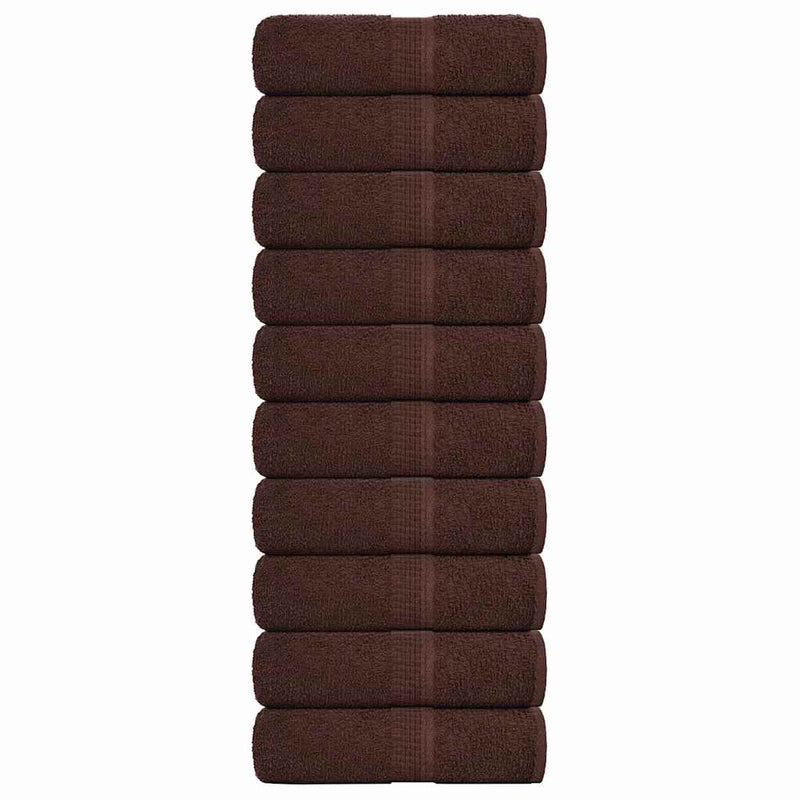 Vidaxl washandjes frogn 10 st 30x30 cm 360 g m² bruin