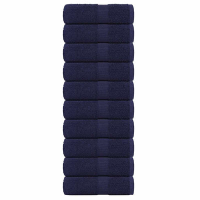 Vidaxl washandjes frogn 10 st 30x30 cm 360 g m² marineblauw