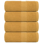 Vidaxl washandjes frogn 4 st 30x30 cm 360 g m² goud - afbeelding 1