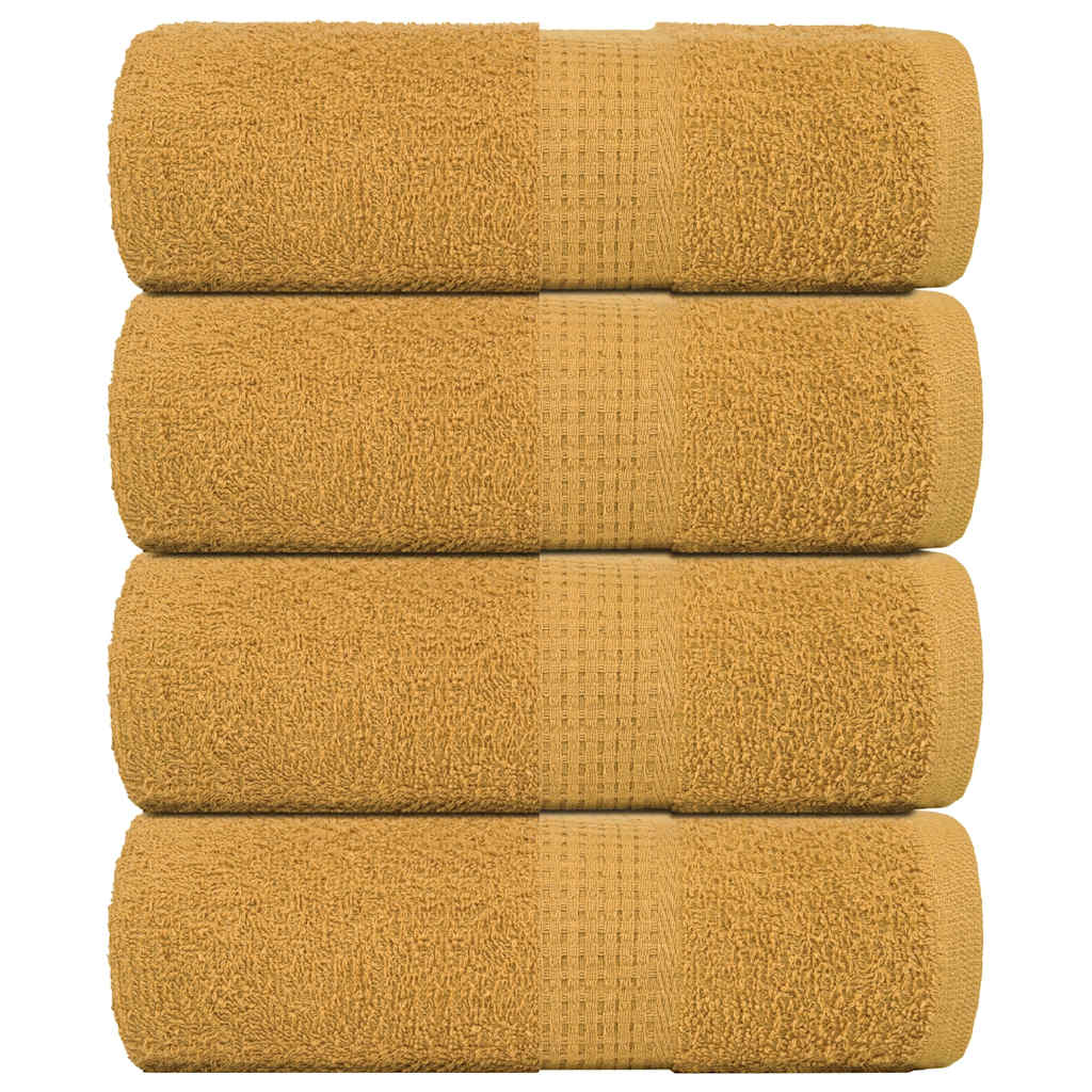 Vidaxl washandjes frogn 4 st 30x30 cm 360 g m² goud