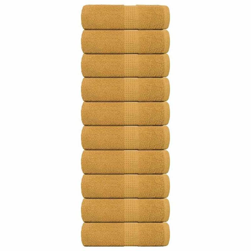 Vidaxl washandjes frogn 10 st 30x30 cm 360 g m² goud