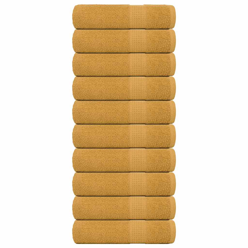 Vidaxl handdoeken frogn 10 st 50x100 cm 360 g m² goud