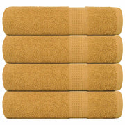 Vidaxl douchehanddoeken frogn 4 st 70x140 cm 360 g m² goud - afbeelding 1