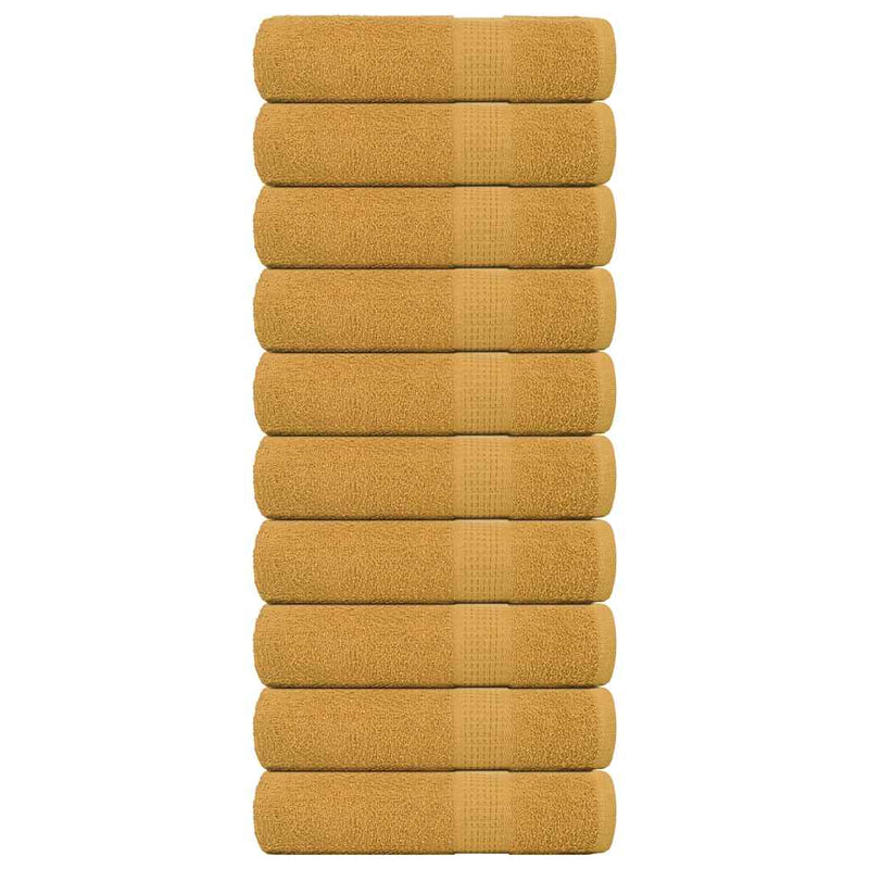 Vidaxl douchehanddoeken frogn 10 st 70x140 cm 360 g m² goud