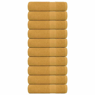 Vidaxl badhanddoeken frogn 10 st 100x150 cm 360 g m² goud