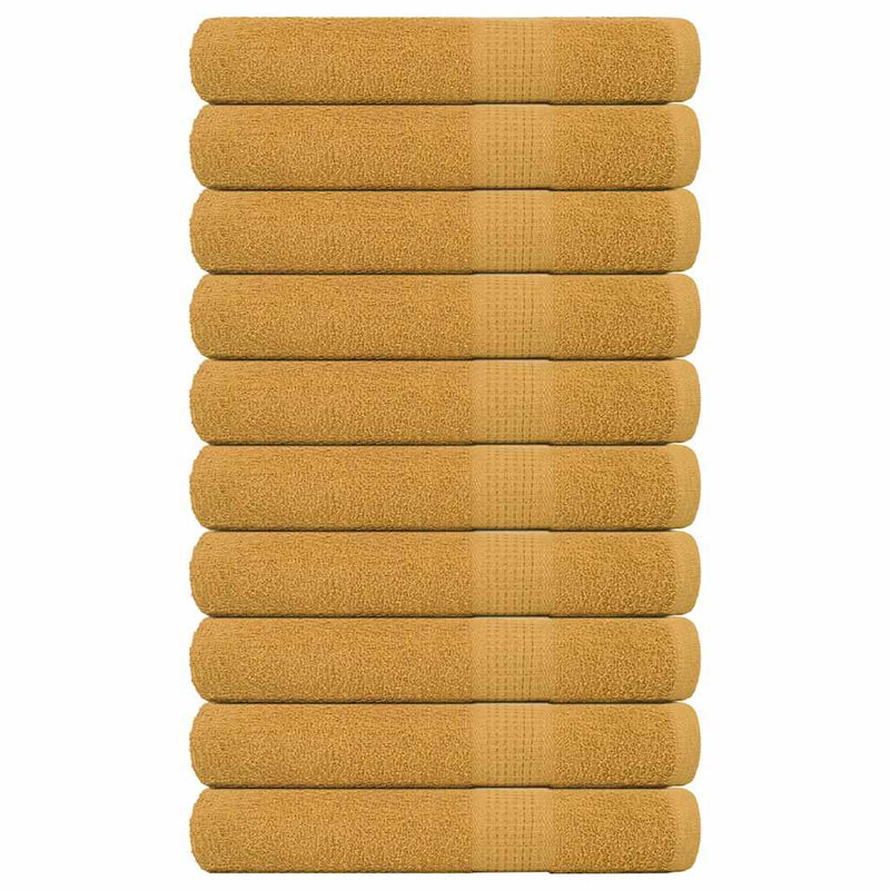 Vidaxl handdoeken frogn 10 st 100x200 cm 360 g m² goud