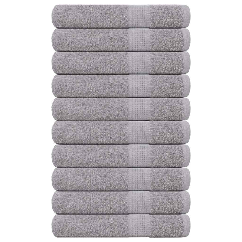 Vidaxl handdoeken frogn 10 st 100x200 cm 360 g m² grijs