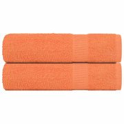 Vidaxl douchehanddoeken 2 st 70x140 cm 360 g m² 100% katoen oranje - afbeelding 1