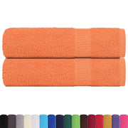 Vidaxl douchehanddoeken 2 st 70x140 cm 360 g m² 100% katoen oranje - afbeelding 2