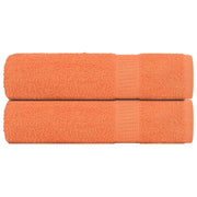 Vidaxl badhanddoeken 2 st 100x150 cm 360 g m² 100% katoen oranje - afbeelding 1