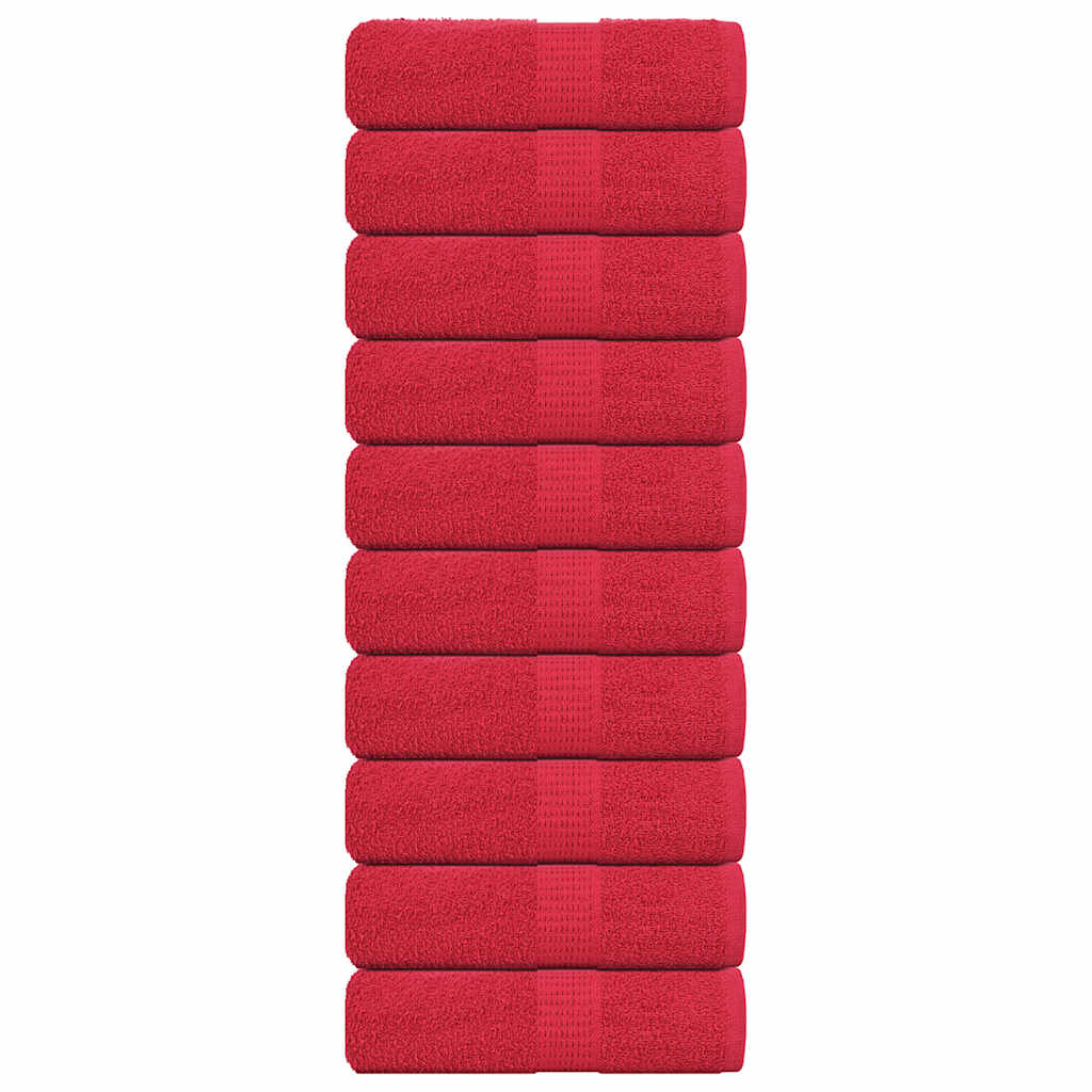 Vidaxl washandjes frogn 10 st 30x30 cm 360 g m² rood