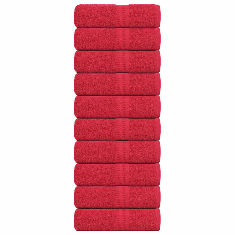 Vidaxl washandjes frogn 10 st 30x30 cm 360 g m² rood
