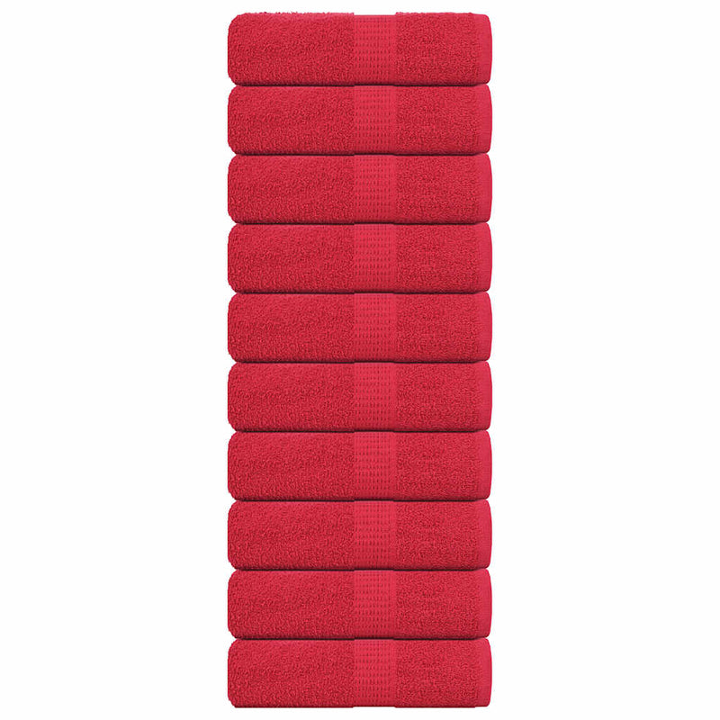 Vidaxl washandjes frogn 10 st 30x30 cm 360 g m² rood
