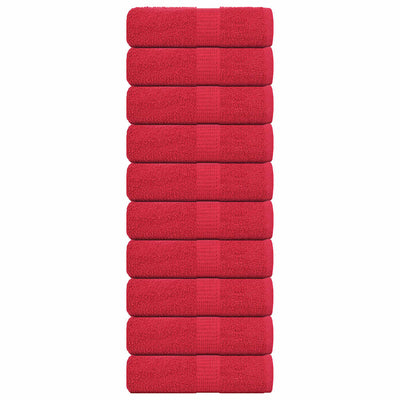 Vidaxl washandjes frogn 10 st 30x30 cm 360 g m² rood