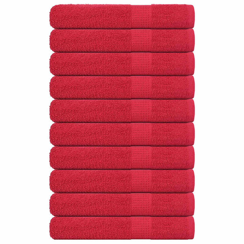 Vidaxl handdoeken frogn 10 st 100x200 cm 360 g m² rood