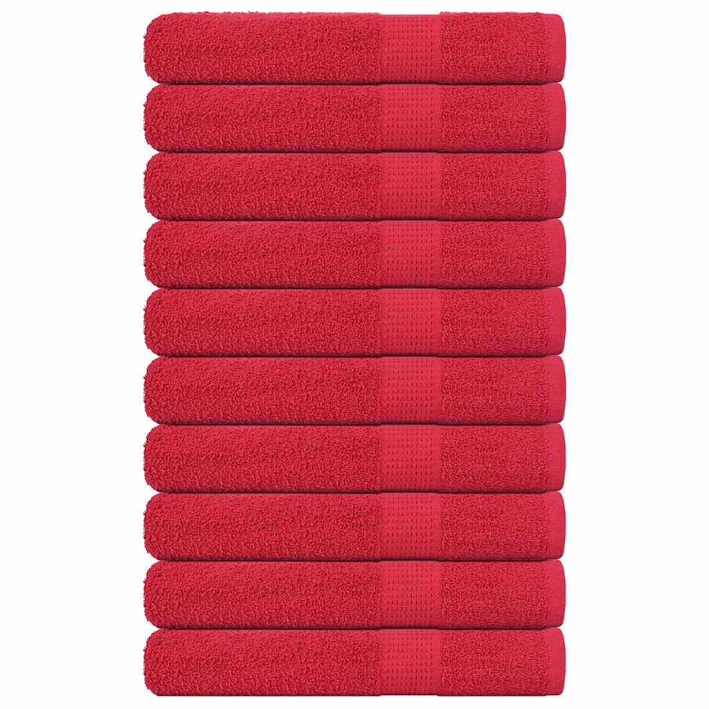 Vidaxl handdoeken frogn 10 st 100x200 cm 360 g m² rood
