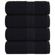 Vidaxl washandjes frogn 4 st 30x30 cm 360 g m² zwart - afbeelding 1
