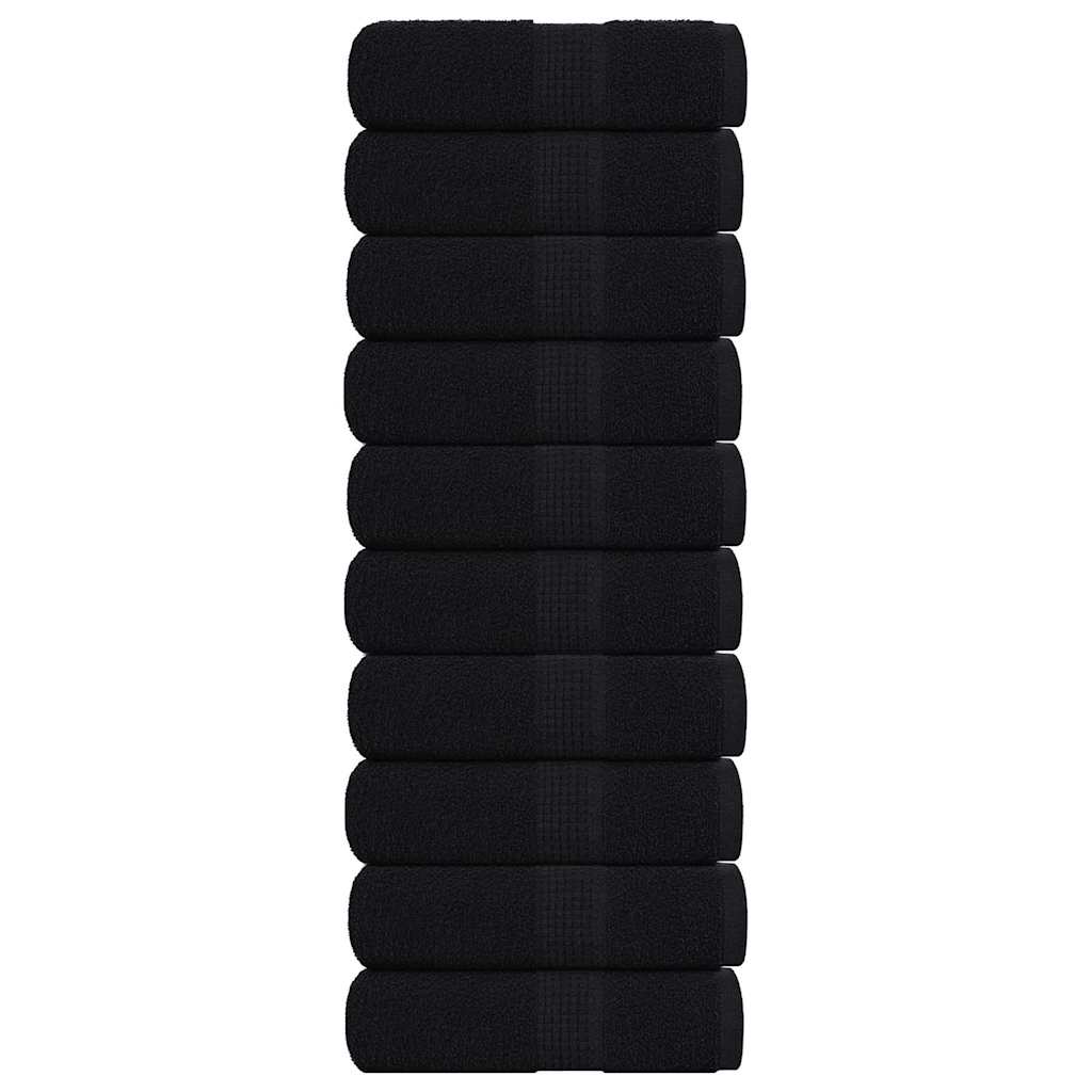 Vidaxl washandjes frogn 10 st 30x30 cm 360 g m² zwart