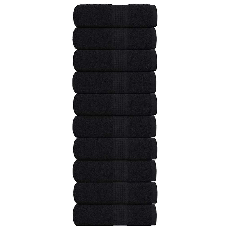 Vidaxl washandjes frogn 10 st 30x30 cm 360 g m² zwart