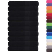 Vidaxl handdoeken frogn 10 st 100x200 cm 360 g m² zwart - afbeelding 2