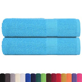 Vidaxl douchehanddoeken frogn 2 st 70x140 cm 360 g m² turquoise - afbeelding 3