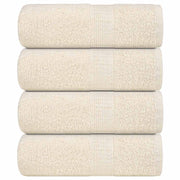 Vidaxl washandjes frogn 4 st 30x30 cm 360 g m² crème - afbeelding 1