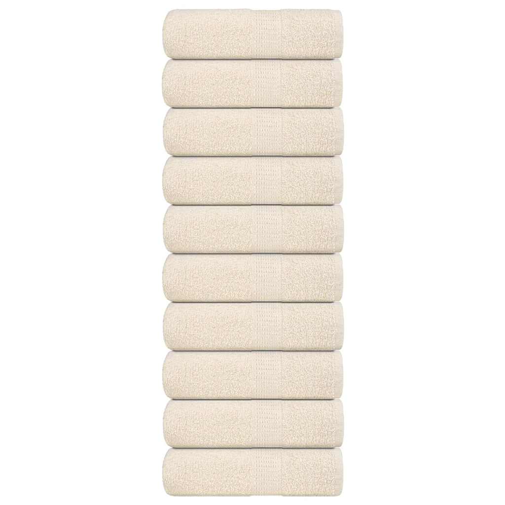 Vidaxl washandjes frogn 10 st 30x30 cm 360 g m² crème