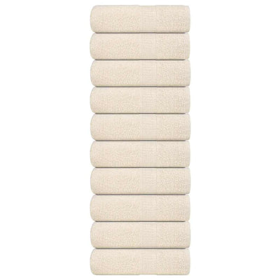 Vidaxl washandjes frogn 10 st 30x30 cm 360 g m² crème