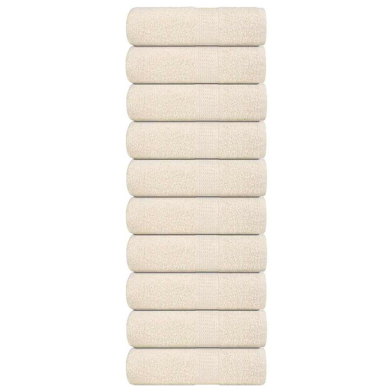 Vidaxl washandjes frogn 10 st 30x30 cm 360 g m² crème