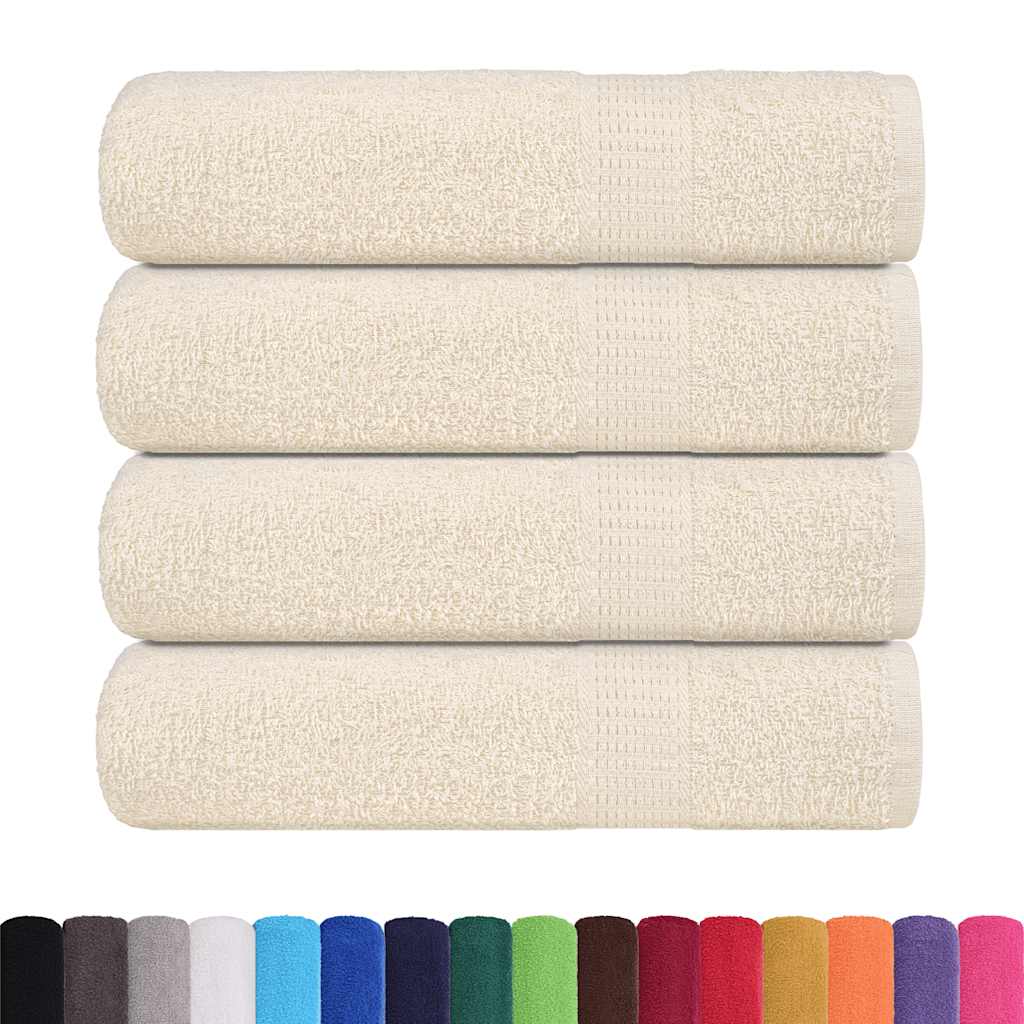 Vidaxl douchehanddoeken frogn 4 st 70x140 cm 360 g m² crème