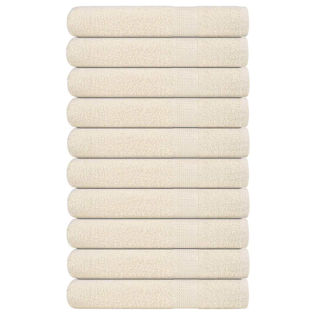 Vidaxl handdoeken frogn 10 st 100x200 cm 360 g m² crème