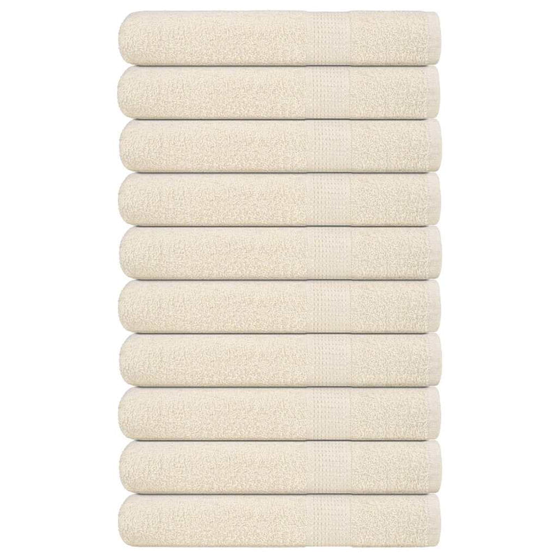 Vidaxl handdoeken frogn 10 st 100x200 cm 360 g m² crème