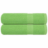 Vidaxl douchehanddoeken frogn 2 st 70x140 cm 360 g m² appelgroen - afbeelding 2