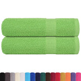 Vidaxl douchehanddoeken frogn 2 st 70x140 cm 360 g m² appelgroen - afbeelding 3