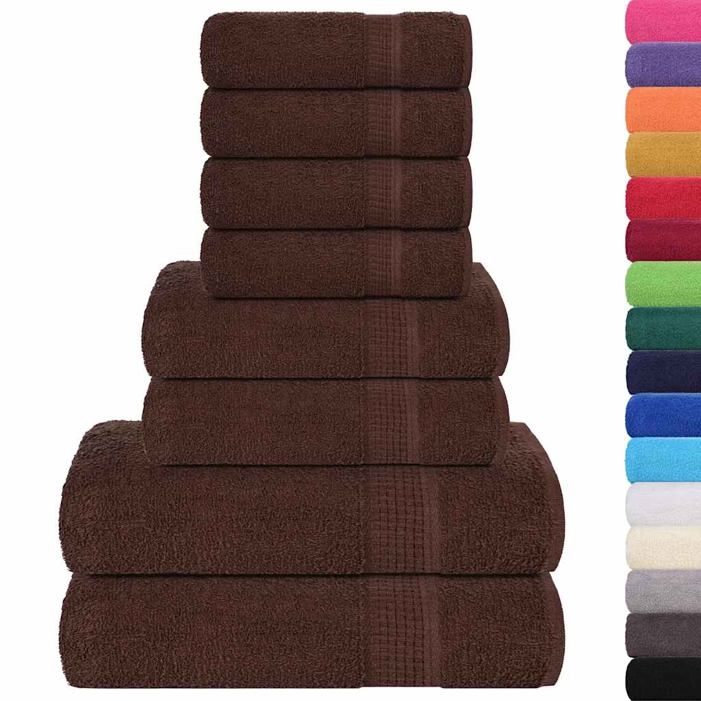 Vidaxl 8-delige handdoekenset frogn 360 g m² bruin