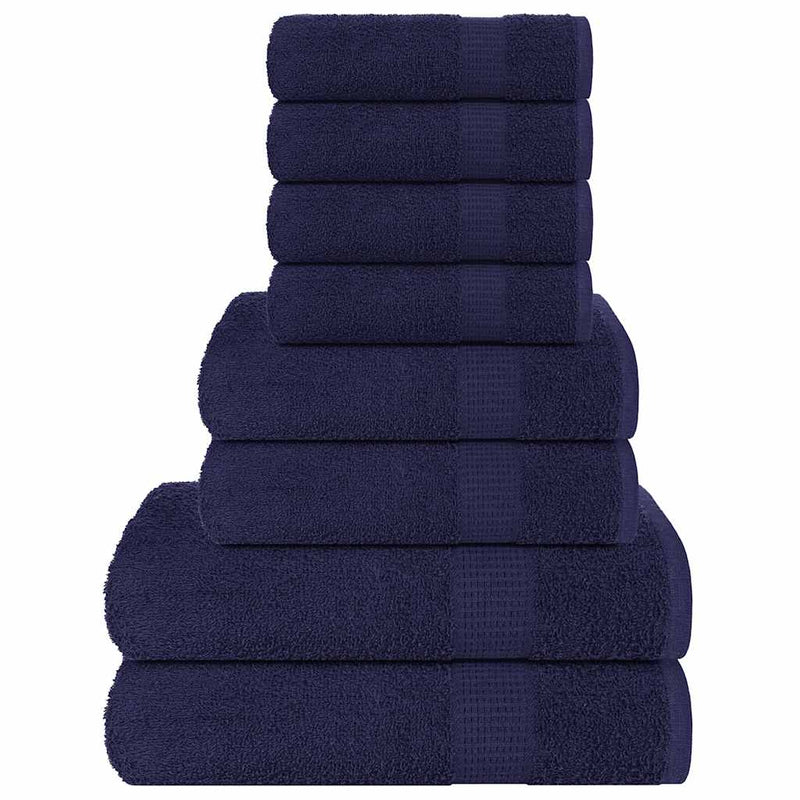 Vidaxl 8-delige handdoekenset frogn 360 g m² marineblauw
