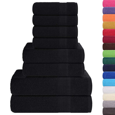 Vidaxl 8-delige handdoekenset frogn 360 g m² zwart