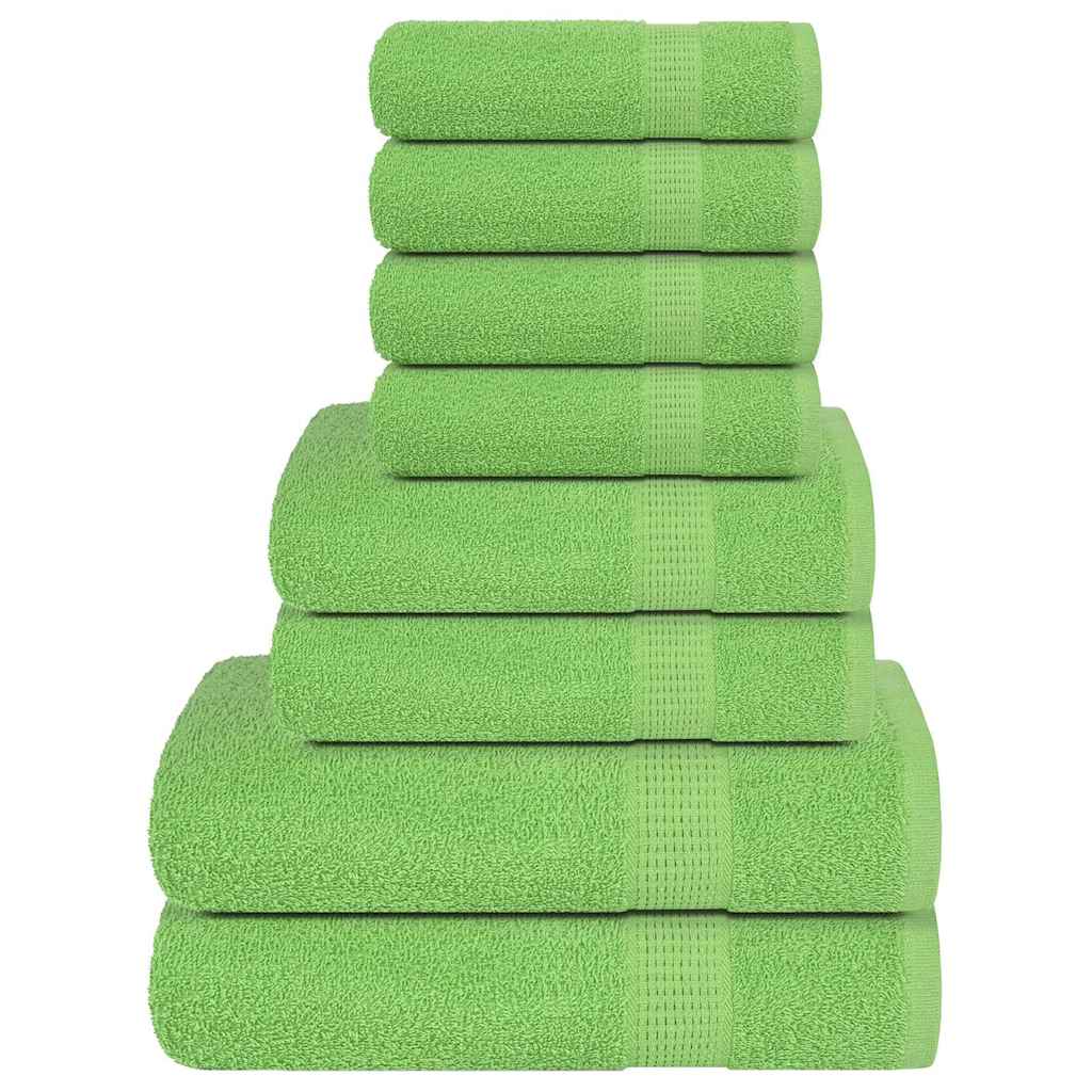 Vidaxl 8-delige handdoekenset frogn 360 g m² appelgroen