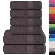 Vidaxl 6-delige handdoekenset frogn 360 g m² antraciet - afbeelding 2