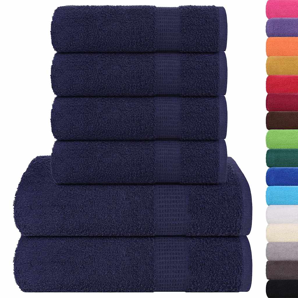 Vidaxl 6-delige handdoekenset frogn 360 g m² marineblauw