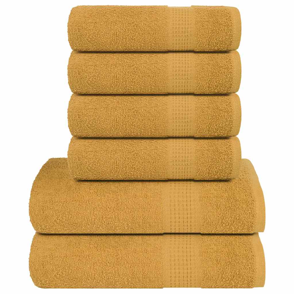 Vidaxl 6-delige handdoekenset frogn 360 g m² goud
