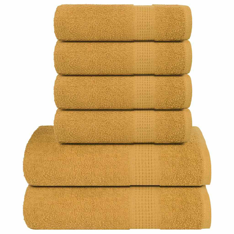Vidaxl 6-delige handdoekenset frogn 360 g m² goud