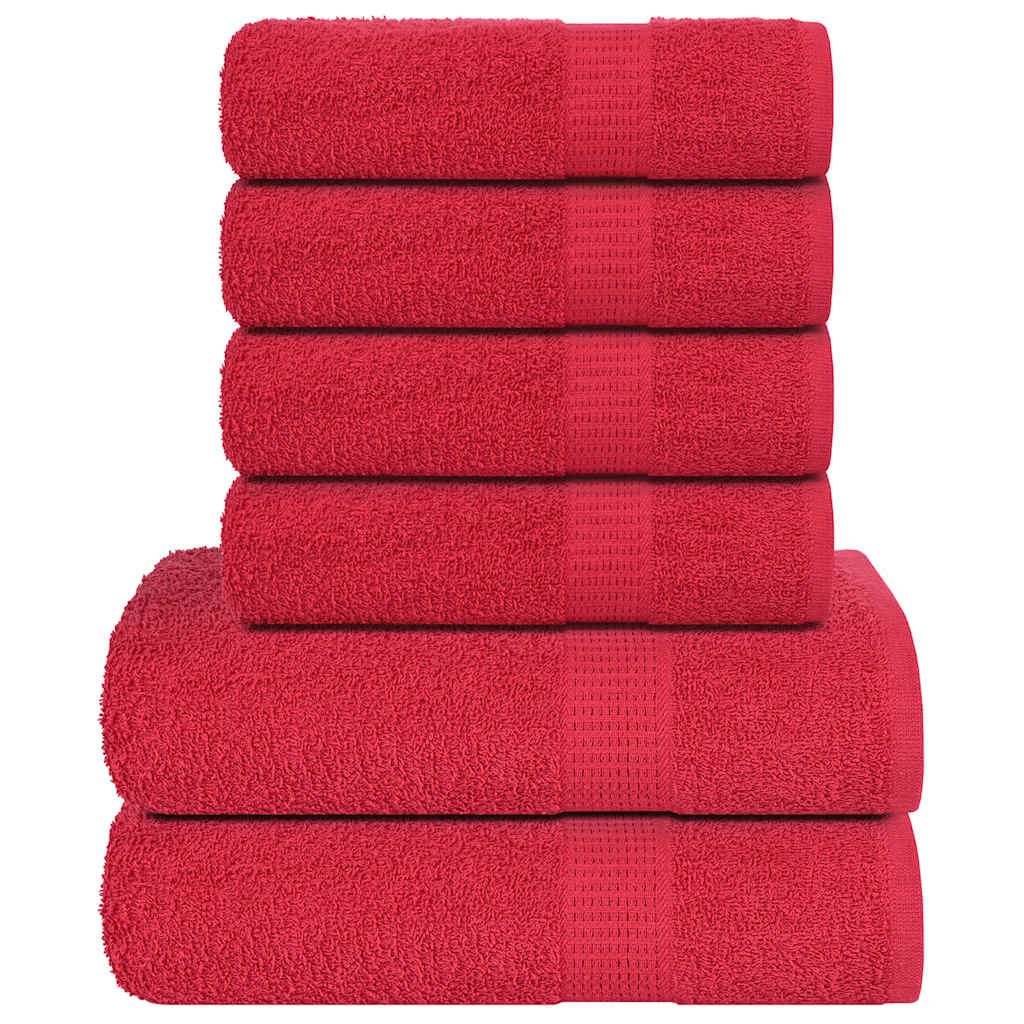 Vidaxl 6-delige handdoekenset frogn 360 g m² rood