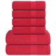 Vidaxl 6-delige handdoekenset frogn 360 g m² rood