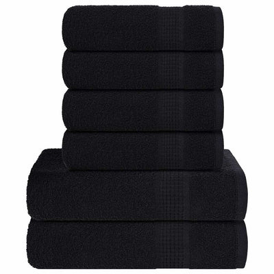 Vidaxl 6-delige handdoekenset frogn 360 g m² zwart