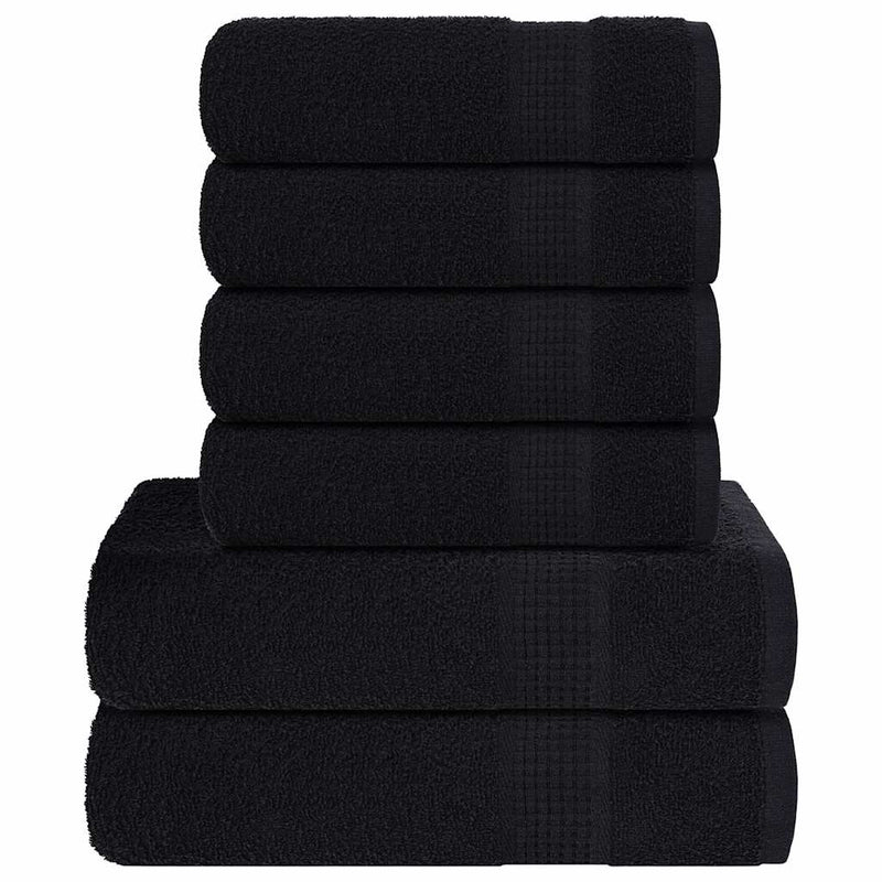 Vidaxl 6-delige handdoekenset frogn 360 g m² zwart