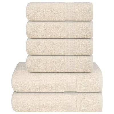 Vidaxl 6-delige handdoekenset frogn 360 g m² crème