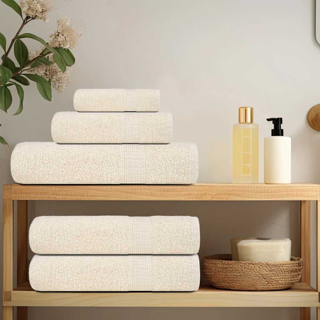 Vidaxl 6-delige handdoekenset frogn 360 g m² crème