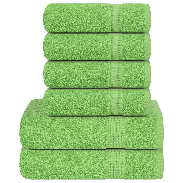 Vidaxl 6-delige handdoekenset frogn 360 g m² appelgroen